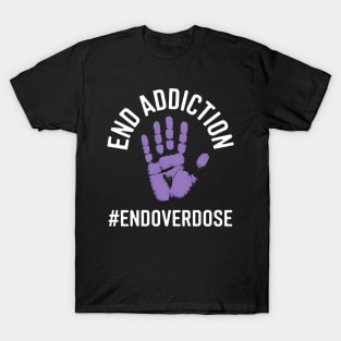 End Addiction Stop Drug Overdose Awareness Recovery Support T-Shirt